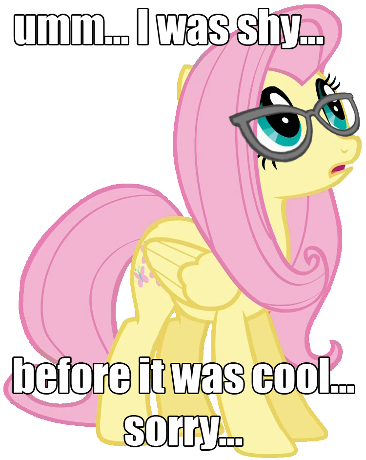 #1010271 - safe, fluttershy, before it was cool, glasses, hipster ...