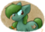 Size: 1809x1318 | Tagged: safe, artist:zutcha, oc, oc only, oc:lonely day, earth pony, pony, ponies after people, brown eyes, female, green fur, green hair, green mane, smiling, solo