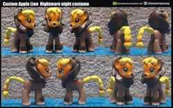 Size: 3559x2230 | Tagged: safe, artist:eljoeydesigns, applejack, g4, applelion, brushable, clothes, costume, customized toy, high res, irl, nightmare night, photo, toy