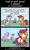 Size: 850x1440 | Tagged: safe, artist:drawponies, diamond tiara, scootaloo, sweetie belle, earth pony, pony, unicorn, g4, accessory theft, clothes, cloud, comic, cute, cutealoo, dress, female, filly, funny, grass, literal, looking at each other, missing accessory, open mouth, shoes, sky
