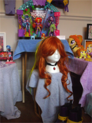 Size: 1201x1601 | Tagged: safe, artist:blazingdazzlingdusk, adagio dazzle, aria blaze, sonata dusk, pony, equestria girls, g4, my little pony equestria girls: rainbow rocks, blind bag, boots, collection, costume, customized toy, doll, equestria girls ponified, figure, irl, merchandise, necklace, photo, picture frame, plushie, ponified, shadowbox, shrine, stage, the dazzlings, toy