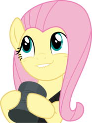 Size: 1960x2632 | Tagged: safe, artist:gebos97531, fluttershy, g4, scare master, can, clothes, dress, female, lip bite, simple background, solo, tin can, transparent background, vector