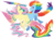 Size: 3064x2152 | Tagged: safe, artist:toskurra, fluttershy, rainbow dash, g4, flying, grin, high res, rainbow power, simple background, smiling, transparent background