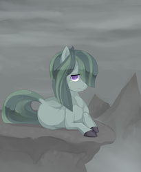 Size: 600x732 | Tagged: dead source, safe, artist:misukitty, marble pie, earth pony, pony, g4, hearthbreakers, colored hooves, colored pupils, dock, female, mare, prone, solo