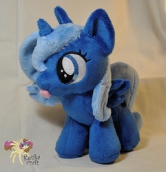 Size: 900x932 | Tagged: safe, artist:ketika, princess luna, alicorn, pony, g4, :p, cute, female, filly, irl, photo, plushie, silly, smiling, solo, tongue out, woona