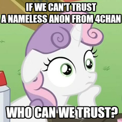 Size: 500x500 | Tagged: safe, sweetie belle, derpibooru, g4, 4chan, anonymous, exploitable meme, image macro, meme, meta, sudden clarity sweetie belle