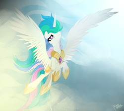 Size: 2800x2500 | Tagged: safe, artist:pedrohander, princess celestia, g4, female, flying, high res, solo