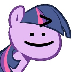 Size: 370x371 | Tagged: safe, twilight sparkle, pony, unicorn, g4, /mlp/, 4chan, ^:), emoticon, emoticon face, female, image macro, meme, solo