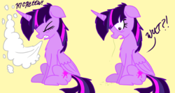 Size: 3724x1995 | Tagged: artist needed, safe, twilight sparkle, alicorn, pony, g4, comic, dust, eyes closed, female, floppy ears, frown, mare, mucus, nose wrinkle, open mouth, sitting, sneezing, sneezing fetish, snot, twilight sparkle (alicorn), wide eyes