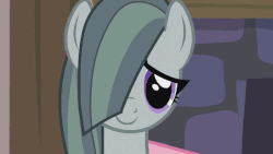 Size: 640x360 | Tagged: safe, screencap, big macintosh, marble pie, earth pony, pony, g4, hearthbreakers, animated, blushing, floppy ears, male, ship:marblemac, shipping, shipping fuel, stallion, straight