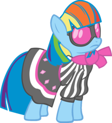 Size: 853x936 | Tagged: safe, artist:blah23z, edit, photo finish, rainbow dash, earth pony, pony, g4, female, mare, recolor, simple background, solo, transparent background