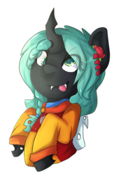 Size: 1843x2671 | Tagged: safe, artist:oddends, oc, oc only, oc:gallow wisp, changeling, :p, clothes, derp, female, silly, solo, tongue out