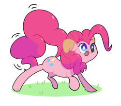 Size: 1280x1126 | Tagged: safe, artist:turtlefarminguy, pinkie pie, g4, behaving like a dog, clothes, costume, dog ears, female, puppy pie, simple background, solo, tongue out, transparent background