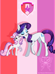 Size: 1024x1376 | Tagged: safe, artist:shimmycocopuffssx1, rarity, sweetie belle, crusaders of the lost mark, g4, cutie mark, sisters, the cmc's cutie marks