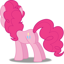 Size: 3990x4000 | Tagged: safe, artist:dashiesparkle edit, artist:hawk9mm, edit, vector edit, pinkie pie, g4, griffon the brush off, .svg available, back of head, balloonbutt, butt, curves, female, full body, high res, hooves, plot, ponyscape, simple background, solo, transparent background, vector