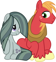 Size: 6619x7319 | Tagged: safe, artist:osipush, big macintosh, marble pie, earth pony, pony, g4, hearthbreakers, absurd resolution, female, male, mare, ship:marblemac, shipping, simple background, sitting, stallion, straight, transparent background, vector