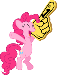 Size: 780x1023 | Tagged: safe, artist:death-of-all, pinkie pie, earth pony, pony, g4, sonic rainboom (episode), belly, bipedal, female, gloves, happy, simple background, solo, transparent background, vector