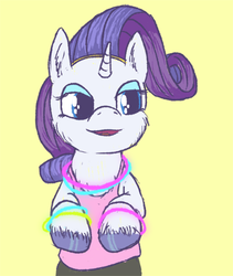 Size: 500x593 | Tagged: safe, artist:sandwichdelta, rarity, g4, 80s, chest fluff, glowstick, headband, rave, rave-ity, unshorn fetlocks