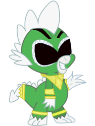 Size: 768x1024 | Tagged: safe, artist:ripped-ntripps, spike, g4, clothes, cosplay, costume, dragon ranger, green ranger, kyouryuu sentai zyuranger, mighty morphin power rangers, power rangers, super sentai