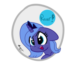 Size: 975x820 | Tagged: safe, artist:lynchristina, princess luna, g4, cute, female, filly, floppy ears, rawr, solo, woona