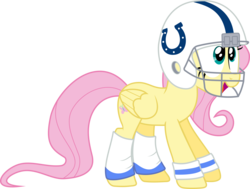 Size: 4000x3019 | Tagged: safe, artist:ryan1942, fluttershy, g4, .svg available, american football, cheering, commercial, cute, female, helmet, high res, indianapolis colts, nfl, open mouth, shyabetes, simple background, solo, super bowl, super bowl xlix, together we make football, transparent background, vector