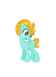 Size: 704x960 | Tagged: safe, artist:minty-red, lightning dust, g4, blank flank, female, filly, solo, younger