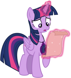 Size: 5000x5471 | Tagged: safe, artist:missgoldendragon, artist:yanoda, twilight sparkle, alicorn, pony, equestria girls, g4, my little pony equestria girls: friendship games, .svg available, absurd resolution, commission, device, female, levitation, magic, magic capture device, mare, open mouth, paper, ponyscape, raised hoof, reading, role reversal, scroll, simple background, solo, telekinesis, transparent background, twilight sparkle (alicorn), vector