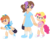 Size: 1013x788 | Tagged: safe, artist:the-crusader-network, pinkie pie, rainbow dash, oc, human, g4, age regression, cute, diaper, humanized, non-mlp oc, poofy diaper, pullup (diaper), simple background, transparent background, trick or treat