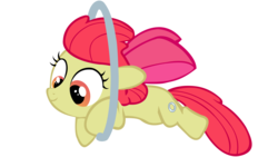 Size: 3500x1969 | Tagged: safe, artist:totalcrazyness101, apple bloom, earth pony, pony, g4, the cutie pox, female, hoop, jumping, simple background, solo, transparent background, vector
