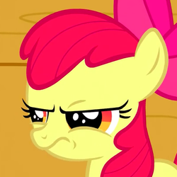 Size: 401x401 | Tagged: safe, screencap, apple bloom, g4, one bad apple, angry, cropped, female, solo