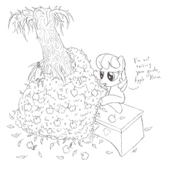 Size: 1600x1600 | Tagged: safe, artist:datspaniard, cheerilee, g4, apple tree, class, classroom, implied apple bloom, monochrome, traditional art, tree