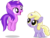 Size: 2541x1929 | Tagged: safe, artist:punzil504, amethyst star, dinky hooves, sparkler, pony, unicorn, g4, 5-year-old, cute, duo, duo female, female, filly, filly amethyst star, foal, simple background, sisterly sparkler, sisters, transparent background, younger