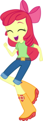 Size: 4000x11272 | Tagged: safe, artist:mit-boy, apple bloom, equestria girls, g4, my little pony equestria girls: rainbow rocks, perfect day for fun, absurd resolution, apple bloom's bow, boots, bow, clothes, dancing, eyes closed, female, hair bow, happy, short pants, simple background, solo, transparent background, vector