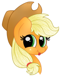 Size: 2276x2882 | Tagged: safe, artist:applefritta, applejack, g4, cute, female, high res, jackabetes, portrait, simple background, smiling, solo, tongue out, transparent background