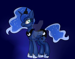 Size: 1024x805 | Tagged: safe, artist:romanticartist, princess luna, g4, female, solo, watermark