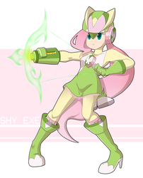 Size: 1280x1586 | Tagged: safe, artist:thegreatrouge, fluttershy, human, g4, armpits, crossover, female, humanized, mega man (series), megaman battle network, pony coloring, solo
