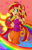 Size: 2140x3308 | Tagged: safe, artist:burnt-sprinkles, sunset shimmer, equestria girls, g4, my little pony equestria girls: rainbow rocks, armpits, bracelet, clothes, eared humanization, female, high res, looking at you, microphone, nail polish, open mouth, ponied up, singing, smiling, solo, tank top, wristband