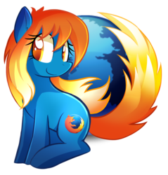 Size: 1094x1143 | Tagged: safe, artist:marytheechidna, oc, oc only, oc:firefox, pony, browser ponies, firefox, ponified, solo