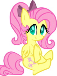 Size: 768x1024 | Tagged: safe, artist:php54, fluttershy, pegasus, pony, g4, bow, cute, cutie mark, female, hair bow, ponytail, shyabetes, solo