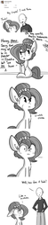 Size: 806x3764 | Tagged: safe, artist:tjpones, oc, oc only, oc:brownie bun, oc:richard, earth pony, human, pony, horse wife, eating, female, grayscale, i've made a huge mistake, mare, monochrome, nachos, onomatopoeia, simple background, spicy, sweat, this will end in tears, tumblr, white background