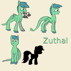 Size: 4000x4000 | Tagged: safe, artist:flowbish, oc, oc only, oc:zuthal, monster pony, original species, tatzlpony, reference sheet, unshorn fetlocks