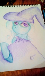 Size: 768x1280 | Tagged: safe, artist:yllodsheep, trixie, pony, unicorn, g4, female, mare, photo, solo, traditional art