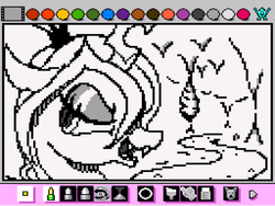 Size: 800x600 | Tagged: safe, artist:bseller293, queen chrysalis, g4, cave, comics, female, mario paint, solo