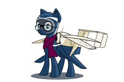 Size: 2600x1719 | Tagged: safe, artist:xn-d, original species, plane pony, pony, glasses, hipster, m-15 belphegor, plane