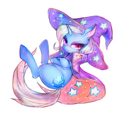 Size: 1980x1922 | Tagged: safe, artist:girlsay, trixie, pony, unicorn, g4, cute, diatrixes, female, mare, pixiv, pouting, simple background, solo, white background