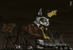 Size: 1258x867 | Tagged: safe, artist:yahmos, oc, oc only, pony, unicorn, clothes, fallout, fallout: new vegas