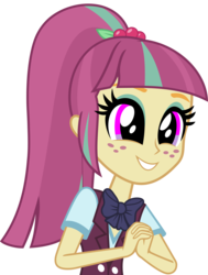 Size: 6910x9117 | Tagged: safe, artist:luckreza8, sour sweet, equestria girls, g4, my little pony equestria girls: friendship games, .svg available, absurd resolution, bowtie, clothes, crystal prep academy, crystal prep shadowbolts, cute, female, freckles, inkscape, ponytail, school uniform, simple background, smiling, solo, sourbetes, transparent background, vector, when she smiles