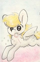 Size: 686x1068 | Tagged: safe, artist:slightlyshade, derpy hooves, pegasus, pony, g4, female, mare, solo, traditional art