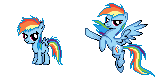 Size: 160x80 | Tagged: safe, artist:kevfin, rainbow dash, g4, female, filly, filly rainbow dash, foal, pixel art, simple background, solo, transparent background