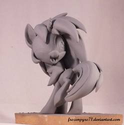 Size: 800x805 | Tagged: safe, artist:frozenpyro71, dj pon-3, vinyl scratch, g4, clay, craft, irl, photo, sculpey, sculpture, solo, wip